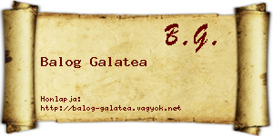 Balog Galatea névjegykártya