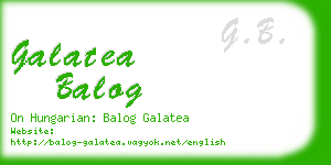 galatea balog business card